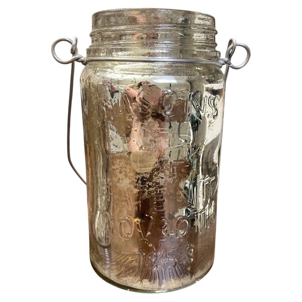 Pottery Barn Mercury Glass Mason Jars with Handles Three For Candles Flo… - Picture 4 of 9